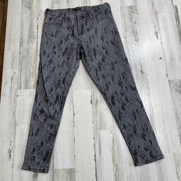 Dear John Gisele Snake Ankle Skinny Jean Gray Black NWOT 29 - Picture 1 of 6